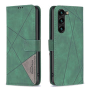 For Samsung Galaxy S25+ 5G Magnetic Buckle Rhombus Texture Leather Phone Case(Green)