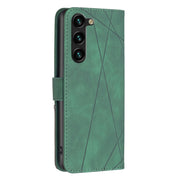 For Samsung Galaxy S25+ 5G Magnetic Buckle Rhombus Texture Leather Phone Case(Green)