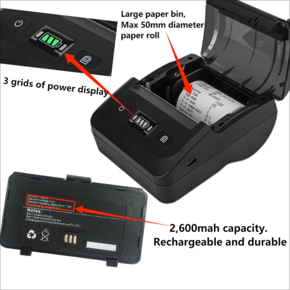 BT-802 80mm USB-C/Type-C + Bluetooth Portable Thermal Printer(EU Plug)