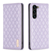 For Samsung Galaxy S25+ 5G Diamond Lattice Magnetic Leather Flip Phone Case(Purple)