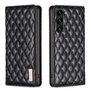 For Samsung Galaxy S25+ 5G Diamond Lattice Magnetic Leather Flip Phone Case(Black)