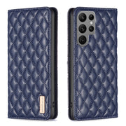 For Samsung Galaxy S25 Ultra 5G Diamond Lattice Magnetic Leather Flip Phone Case(Blue)