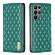 For Samsung Galaxy S25 Ultra 5G Diamond Lattice Magnetic Leather Flip Phone Case(Green) - Galaxy S25 Ultra 5G Cases by PMC Jewellery | Online Shopping South Africa | PMC Jewellery | Buy Now Pay Later Mobicred
