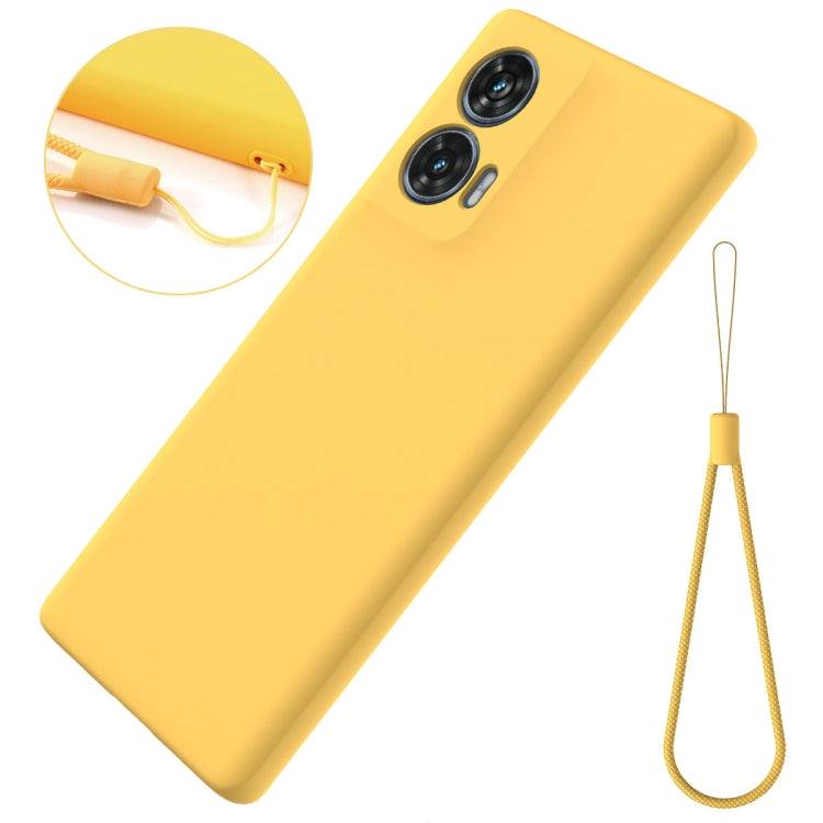 For Motorola Edge 50 Fusion Solid Color Liquid Silicone Dropproof Full Coverage Phone Case(Yellow)
