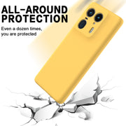 For Motorola Edge 50 Ultra Solid Color Liquid Silicone Dropproof Full Coverage Phone Case(Yellow)