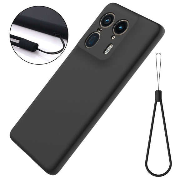 For Motorola Edge 50 Ultra Solid Color Liquid Silicone Dropproof Full Coverage Phone Case(Black)