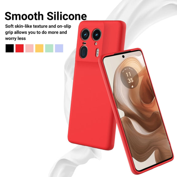 For Motorola Moto X50 Ultra Solid Color Liquid Silicone Dropproof Full Coverage Phone Case(Red)