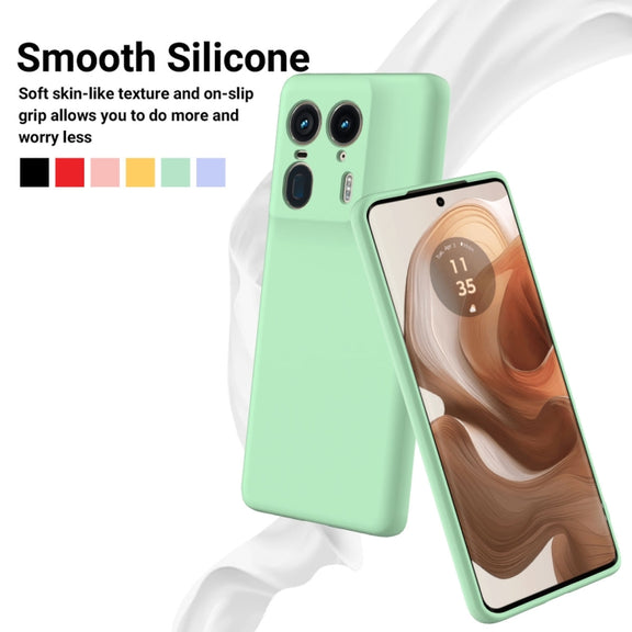 For Motorola Moto X50 Ultra Solid Color Liquid Silicone Dropproof Full Coverage Phone Case(Green)