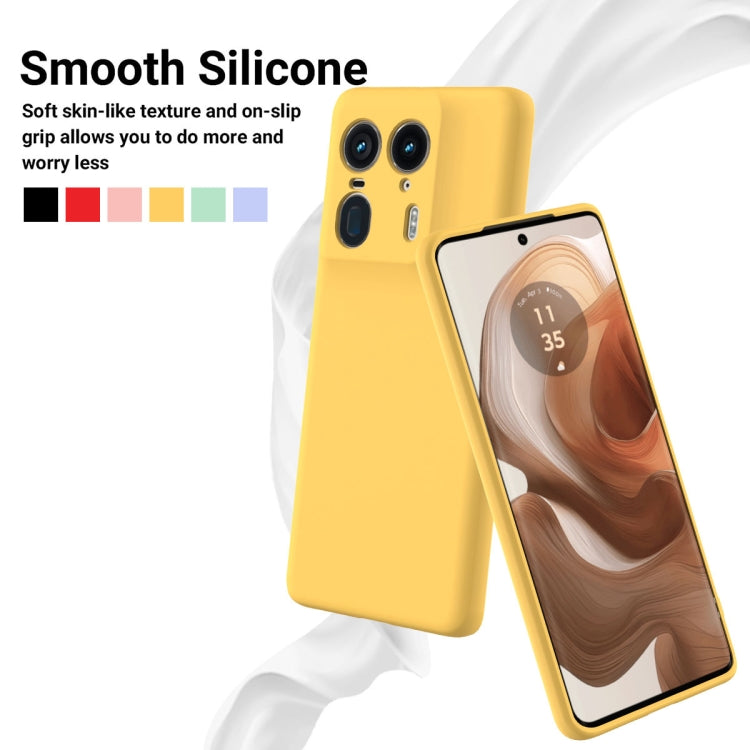 For Motorola Moto X50 Ultra Solid Color Liquid Silicone Dropproof Full Coverage Phone Case(Yellow)