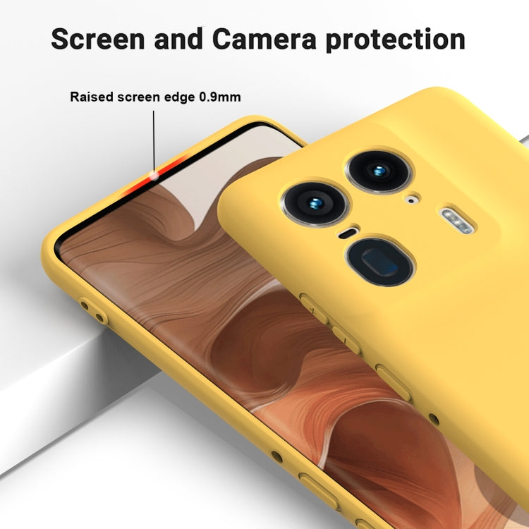 For Motorola Moto X50 Ultra Solid Color Liquid Silicone Dropproof Full Coverage Phone Case(Yellow)
