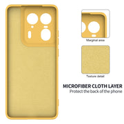 For Motorola Moto X50 Ultra Solid Color Liquid Silicone Dropproof Full Coverage Phone Case(Yellow)