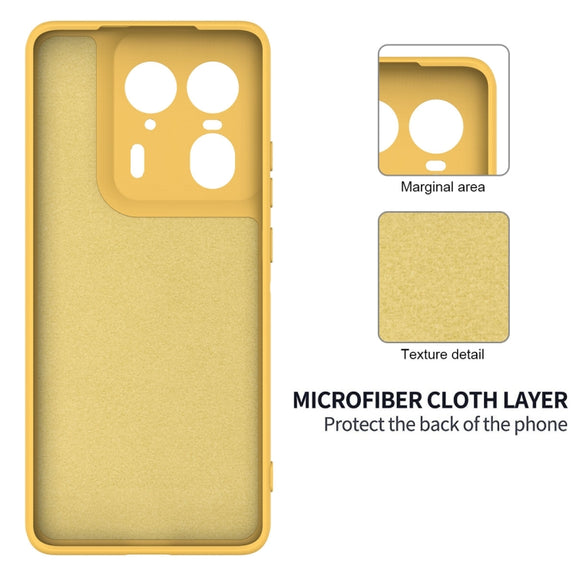 For Motorola Moto X50 Ultra Solid Color Liquid Silicone Dropproof Full Coverage Phone Case(Yellow)