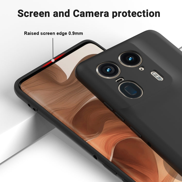 For Motorola Moto X50 Ultra Solid Color Liquid Silicone Dropproof Full Coverage Phone Case(Black)
