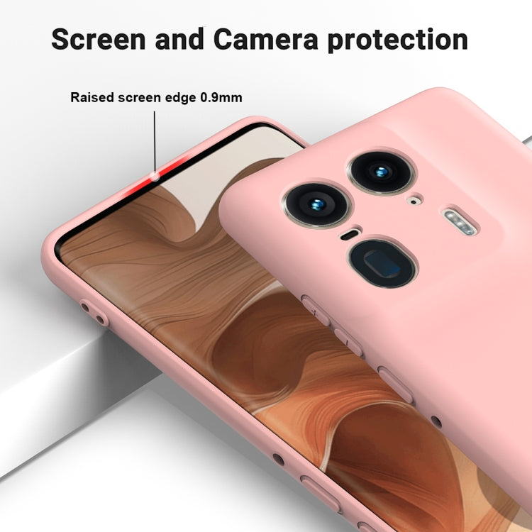For Motorola Moto X50 Ultra Solid Color Liquid Silicone Dropproof Full Coverage Phone Case(Pink)
