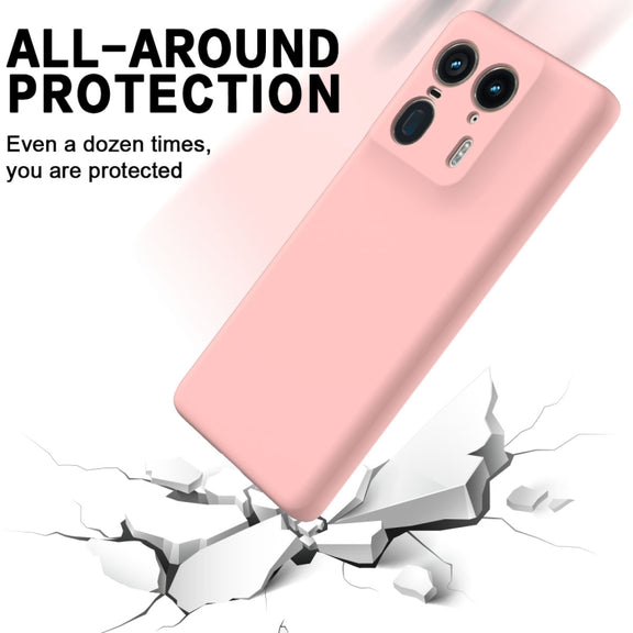 For Motorola Moto X50 Ultra Solid Color Liquid Silicone Dropproof Full Coverage Phone Case(Pink)