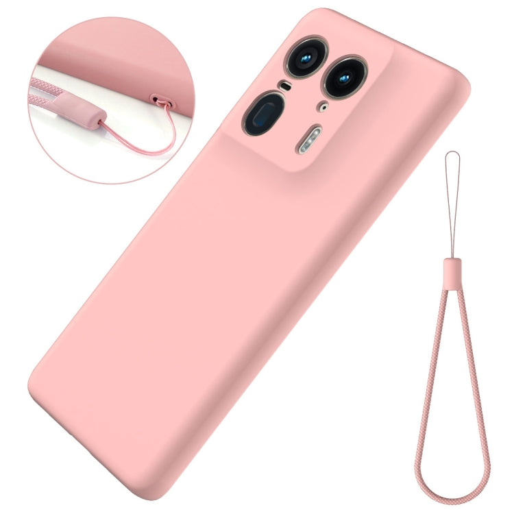 For Motorola Moto X50 Ultra Solid Color Liquid Silicone Dropproof Full Coverage Phone Case(Pink)