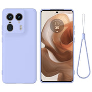 For Motorola Moto X50 Ultra Solid Color Liquid Silicone Dropproof Full Coverage Phone Case(Purple)