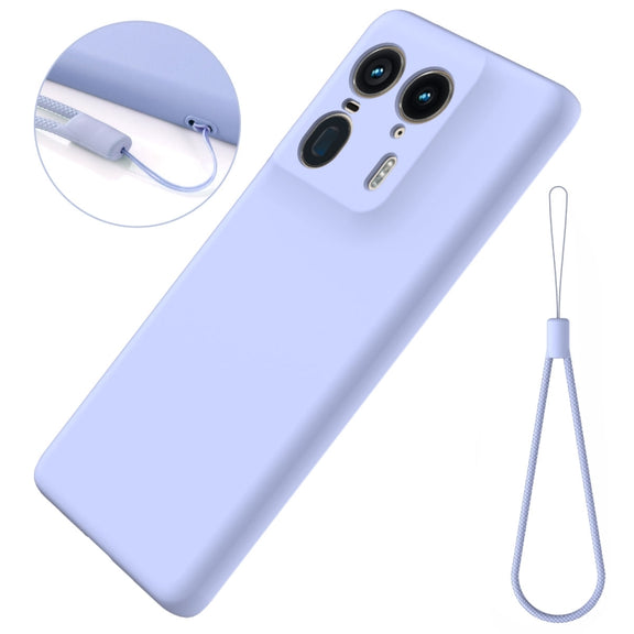 For Motorola Moto X50 Ultra Solid Color Liquid Silicone Dropproof Full Coverage Phone Case(Purple)