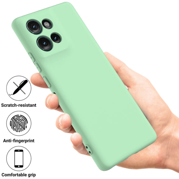 For Motorola Edge 50 Solid Color Liquid Silicone Dropproof Full Coverage Phone Case(Green)