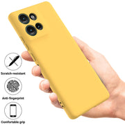 For Motorola Edge 50 Solid Color Liquid Silicone Dropproof Full Coverage Phone Case(Yellow)
