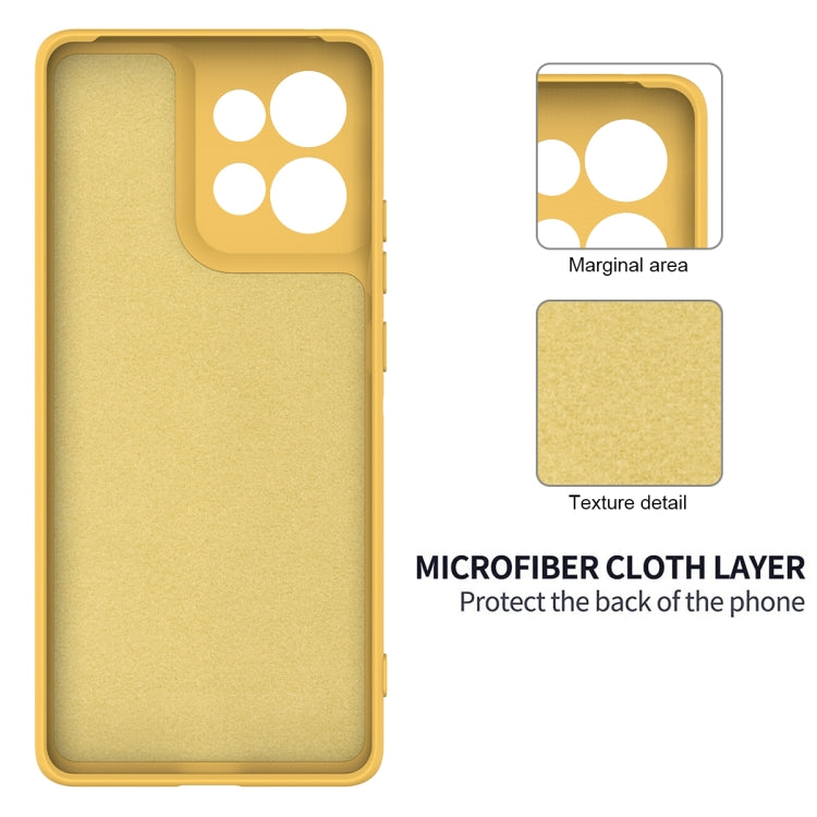 For Motorola Edge 50 Solid Color Liquid Silicone Dropproof Full Coverage Phone Case(Yellow)