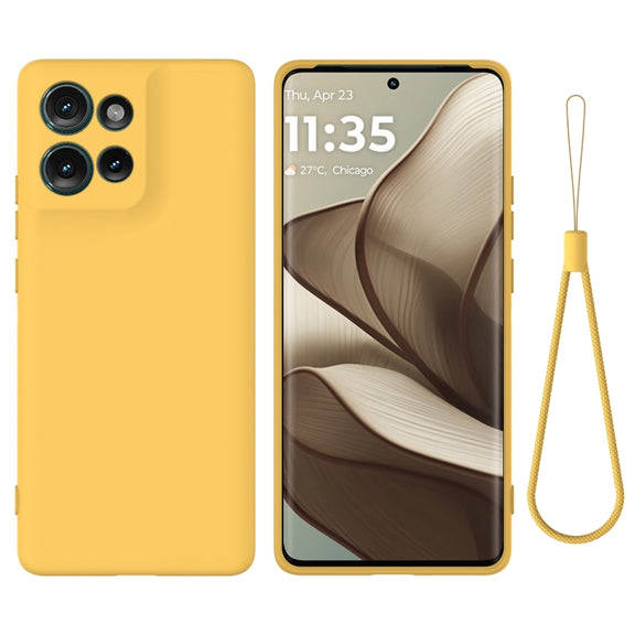 For Motorola Edge 50 Solid Color Liquid Silicone Dropproof Full Coverage Phone Case(Yellow)
