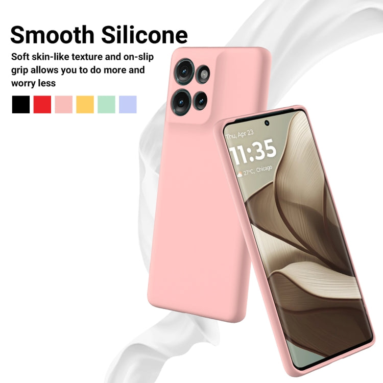 For Motorola Edge 50 Solid Color Liquid Silicone Dropproof Full Coverage Phone Case(Pink)