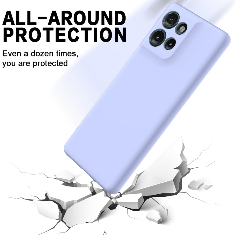 For Motorola Edge 50 Solid Color Liquid Silicone Dropproof Full Coverage Phone Case(Purple)