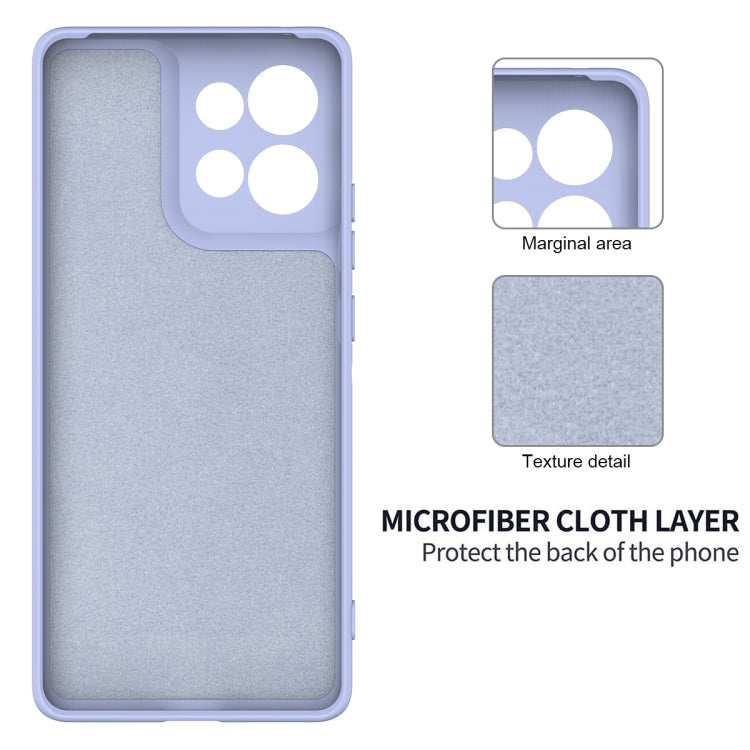 For Motorola Edge 50 Solid Color Liquid Silicone Dropproof Full Coverage Phone Case(Purple)