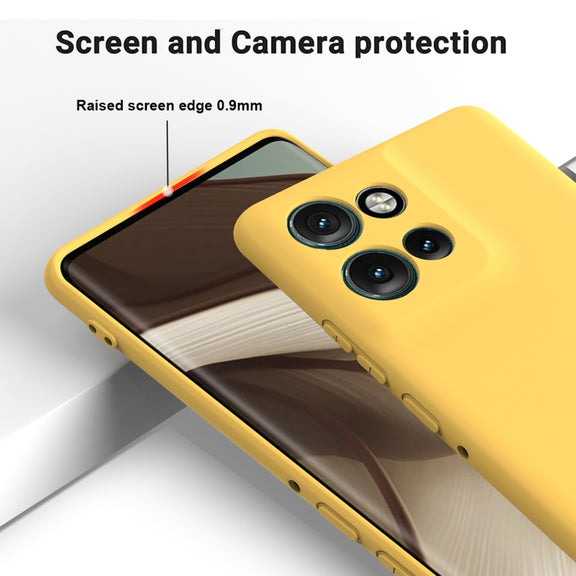 For Motorola Edge 50 Neo / Moto S50 Solid Color Liquid Silicone Dropproof Full Coverage Phone Case(Yellow)
