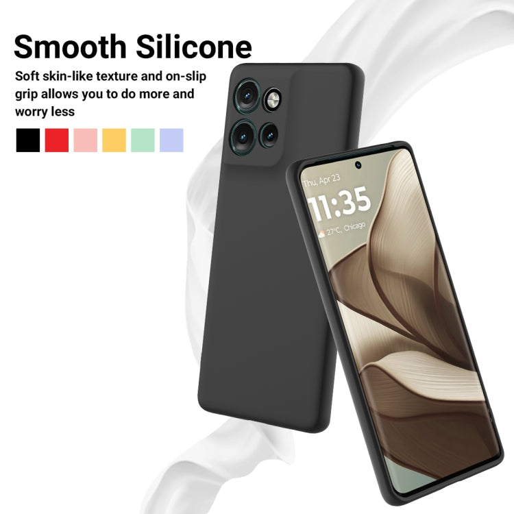 For Motorola Edge 50 Neo / Moto S50 Solid Color Liquid Silicone Dropproof Full Coverage Phone Case(Black)