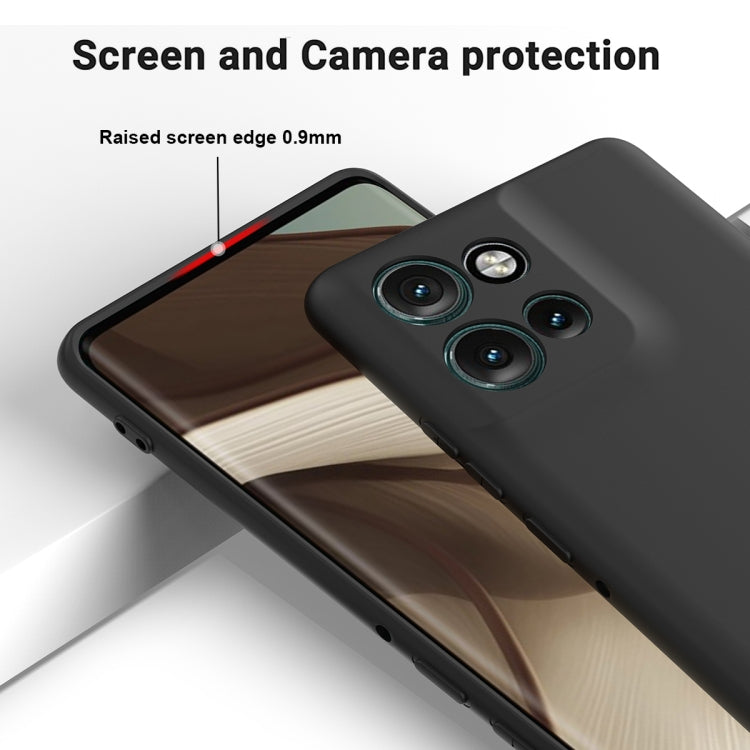 For Motorola Edge 50 Neo / Moto S50 Solid Color Liquid Silicone Dropproof Full Coverage Phone Case(Black)