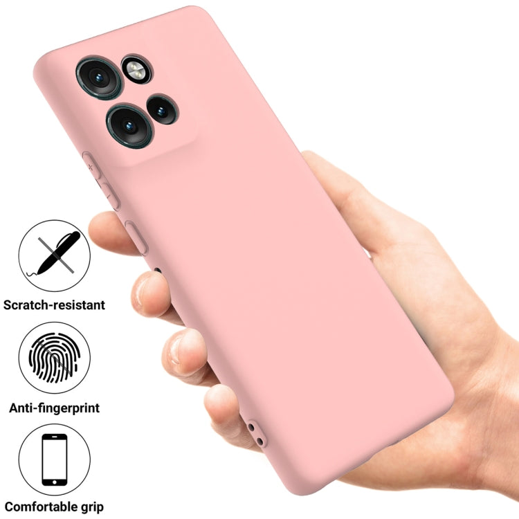 For Motorola Edge 50 Neo / Moto S50 Solid Color Liquid Silicone Dropproof Full Coverage Phone Case(Pink)
