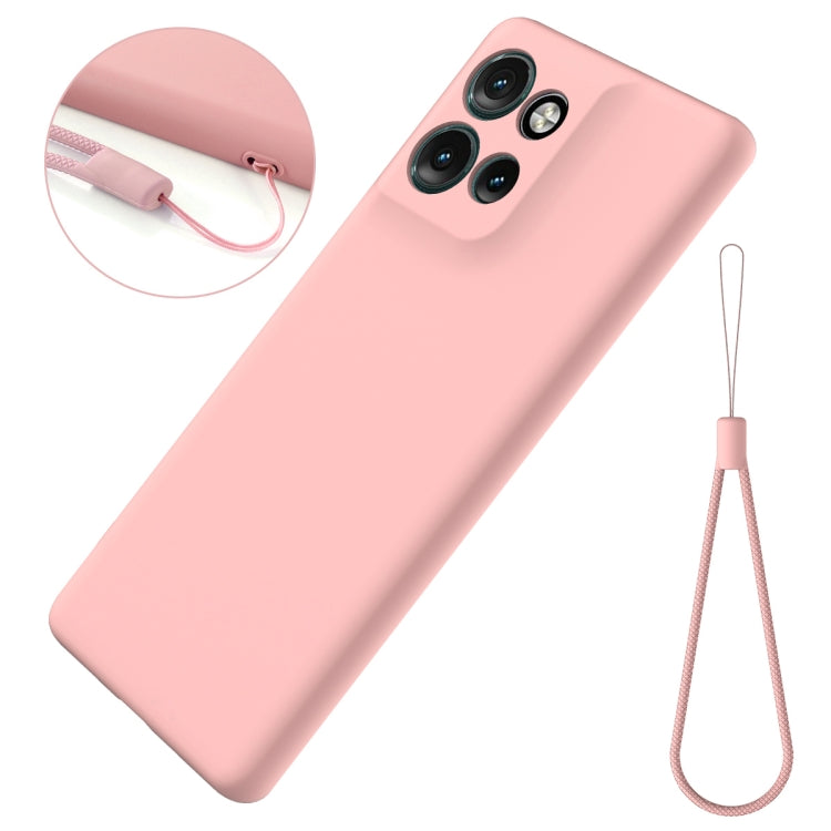 For Motorola Edge 50 Neo / Moto S50 Solid Color Liquid Silicone Dropproof Full Coverage Phone Case(Pink)