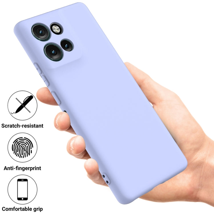 For Motorola Edge 50 Neo / Moto S50 Solid Color Liquid Silicone Dropproof Full Coverage Phone Case(Purple)