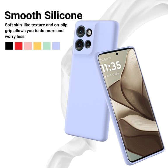 For Motorola Edge 50 Neo / Moto S50 Solid Color Liquid Silicone Dropproof Full Coverage Phone Case(Purple)