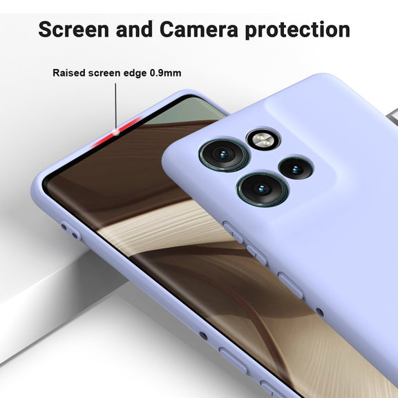For Motorola Edge 50 Neo / Moto S50 Solid Color Liquid Silicone Dropproof Full Coverage Phone Case(Purple)