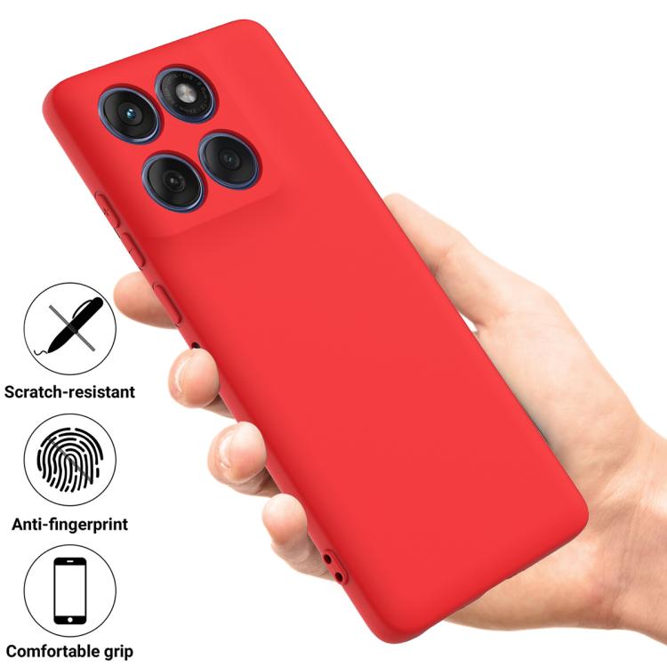 For Motorola Edge 60 Fusion / Edge 60 Solid Color Liquid Silicone Dropproof Full Coverage Phone Case(Red)