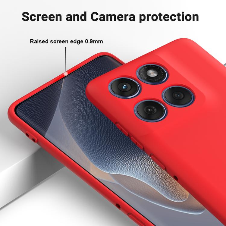 For Motorola Edge 60 Fusion / Edge 60 Solid Color Liquid Silicone Dropproof Full Coverage Phone Case(Red)