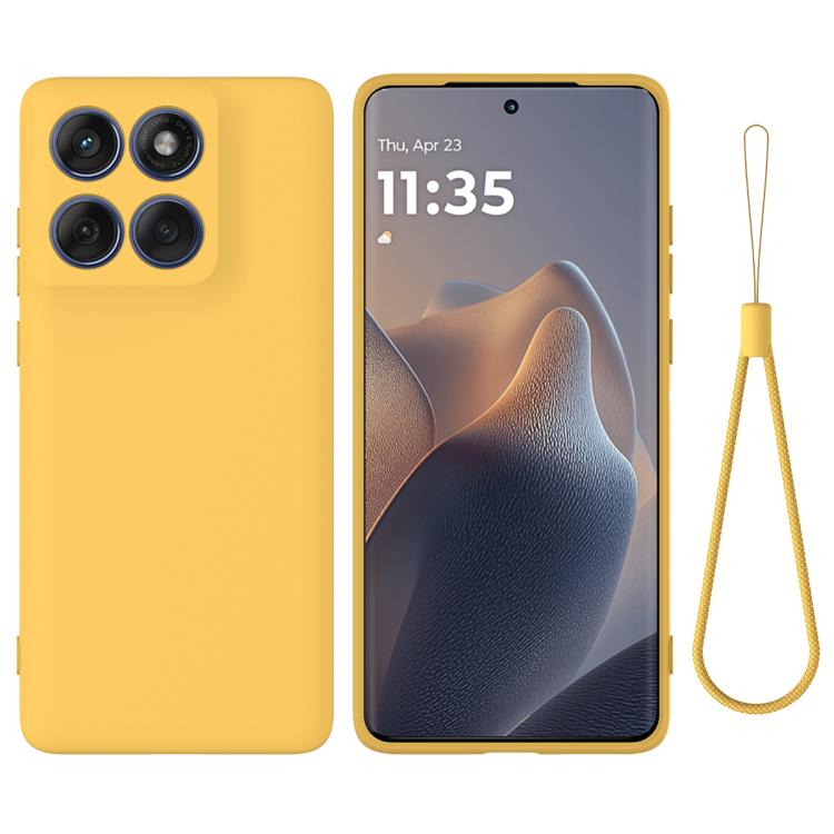 For Motorola Edge 60 Fusion / Edge 60 Solid Color Liquid Silicone Dropproof Full Coverage Phone Case(Yellow)
