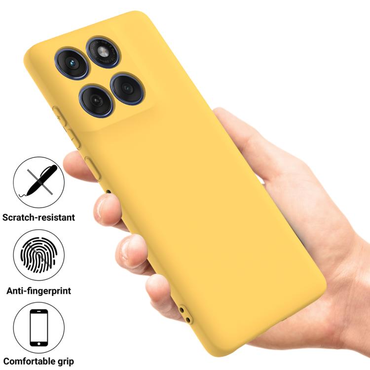 For Motorola Edge 60 Fusion / Edge 60 Solid Color Liquid Silicone Dropproof Full Coverage Phone Case(Yellow)