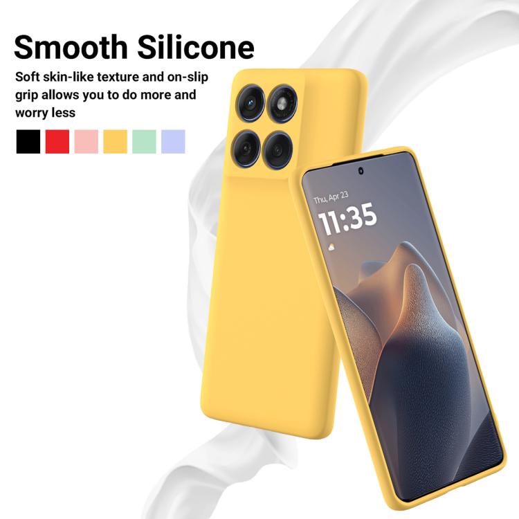 For Motorola Edge 60 Fusion / Edge 60 Solid Color Liquid Silicone Dropproof Full Coverage Phone Case(Yellow)