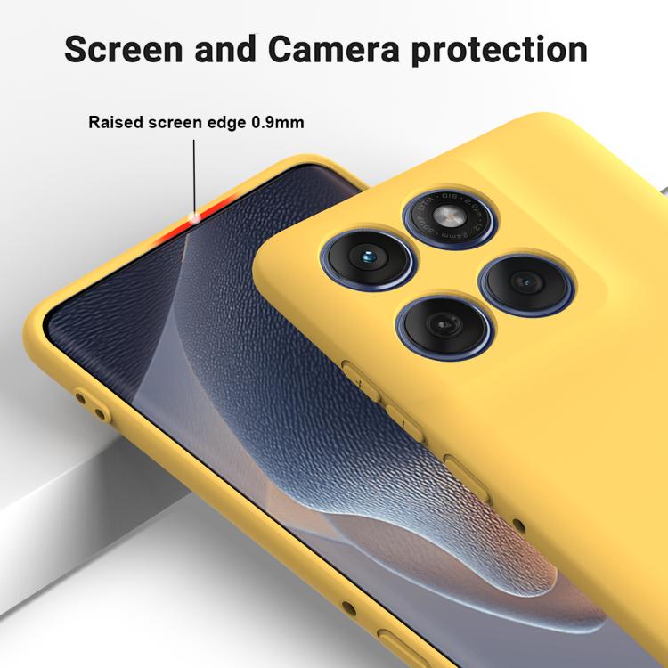 For Motorola Edge 60 Fusion / Edge 60 Solid Color Liquid Silicone Dropproof Full Coverage Phone Case(Yellow)