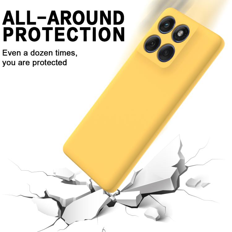For Motorola Edge 60 Fusion / Edge 60 Solid Color Liquid Silicone Dropproof Full Coverage Phone Case(Yellow)