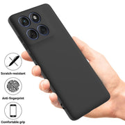 For Motorola Edge 60 Fusion / Edge 60 Solid Color Liquid Silicone Dropproof Full Coverage Phone Case(Black)