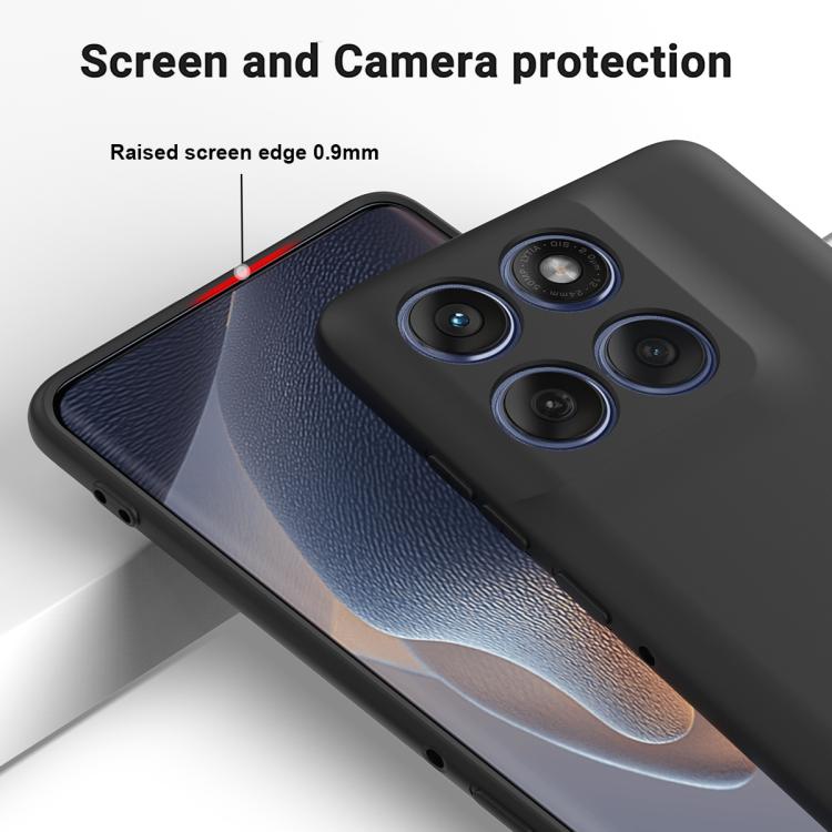 For Motorola Edge 60 Fusion / Edge 60 Solid Color Liquid Silicone Dropproof Full Coverage Phone Case(Black)
