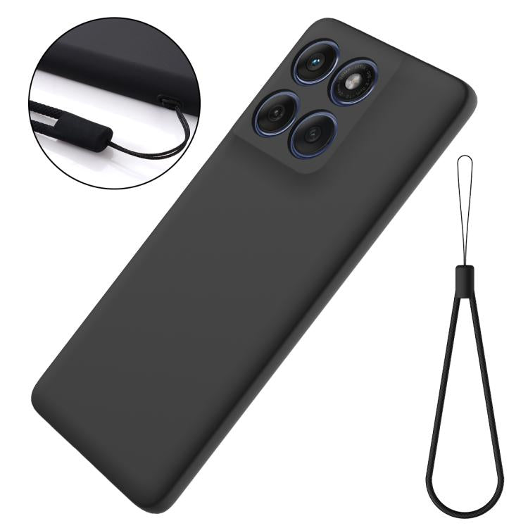 For Motorola Edge 60 Fusion / Edge 60 Solid Color Liquid Silicone Dropproof Full Coverage Phone Case(Black)
