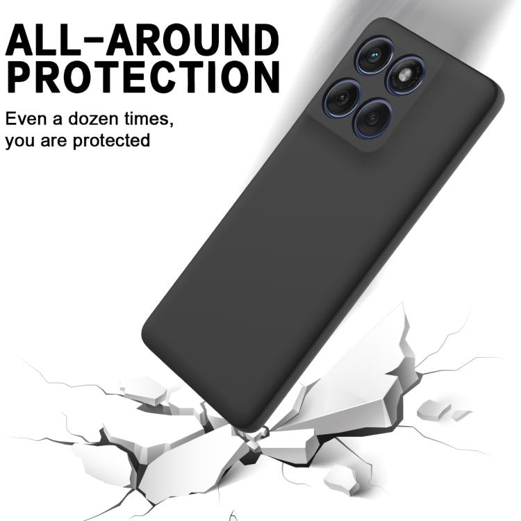 For Motorola Edge 60s Solid Color Liquid Silicone Dropproof Full Coverage Phone Case(Black)