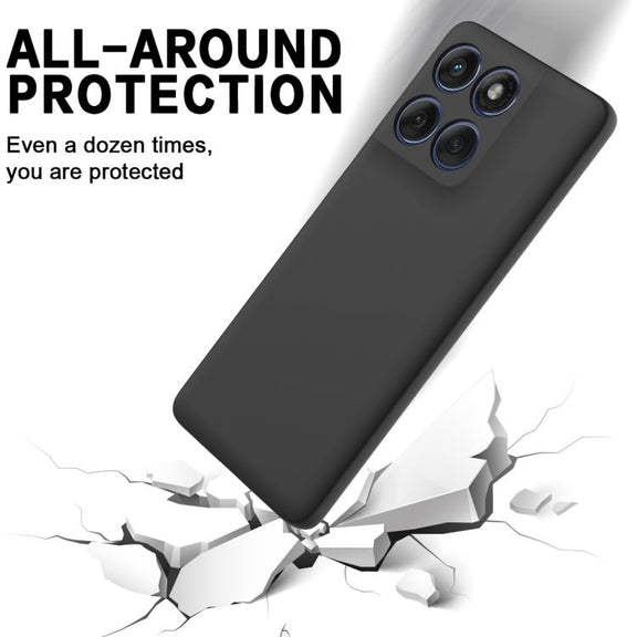 For Motorola Edge 60s Solid Color Liquid Silicone Dropproof Full Coverage Phone Case(Black)