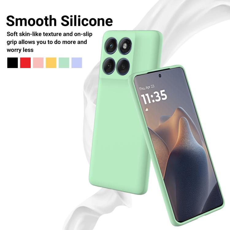 For Motorola Edge 60 Pro Solid Color Liquid Silicone Dropproof Full Coverage Phone Case(Green)